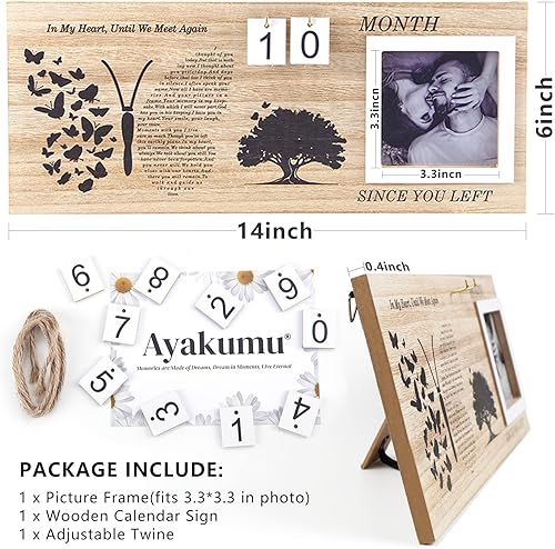 Miniatura 4 de Ayakumu Marco de fotos conmemorativo, marcos de regalos conmemorativos de 14 x 6 pulgadas para un ser querido, regalos de condolencias de recuerdos