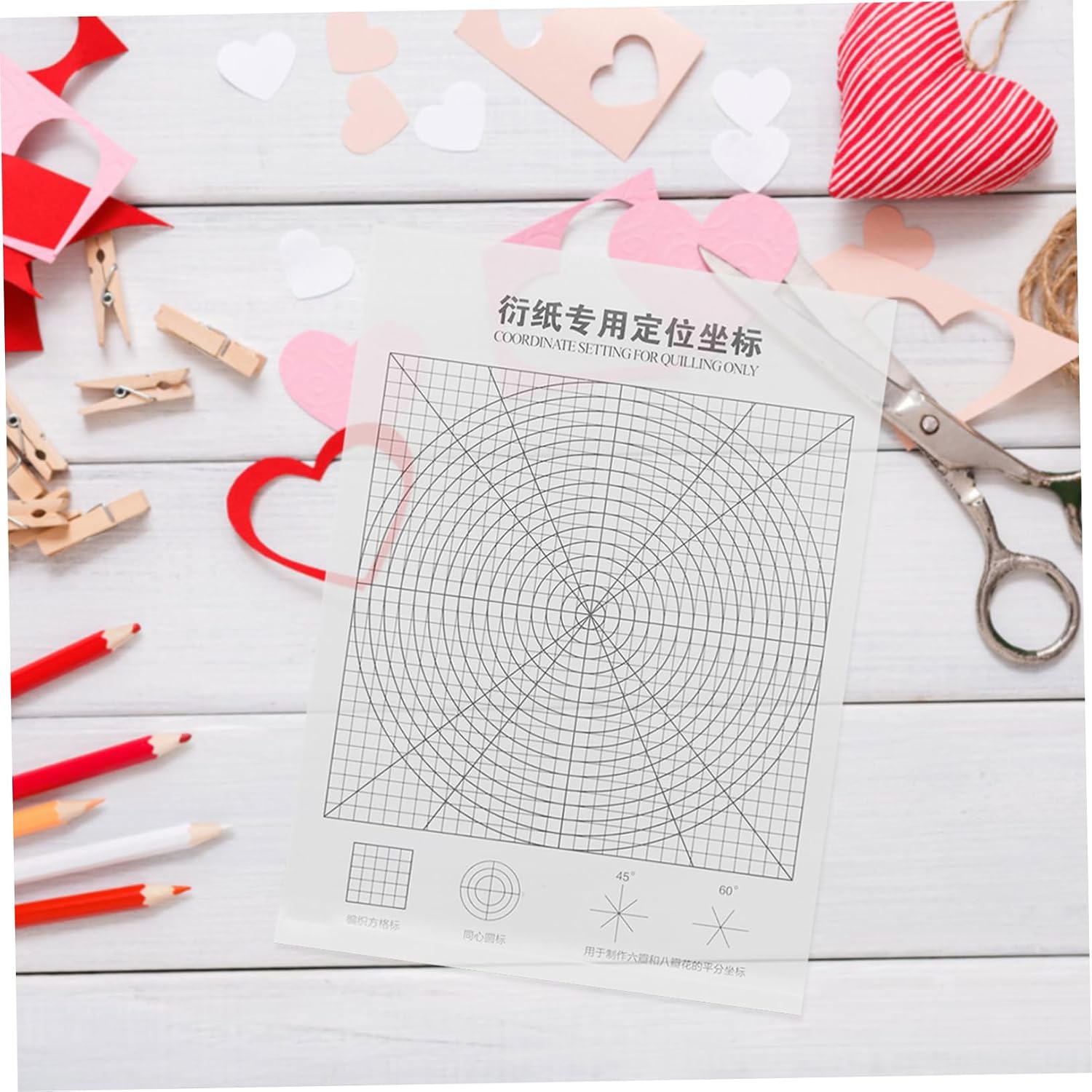 Gogogmee 2pcs Paper Quilling Coordinate Sheet Quilling Positioning Tool Paper Strip Tool Easy Clean Plastic Material Design Helper