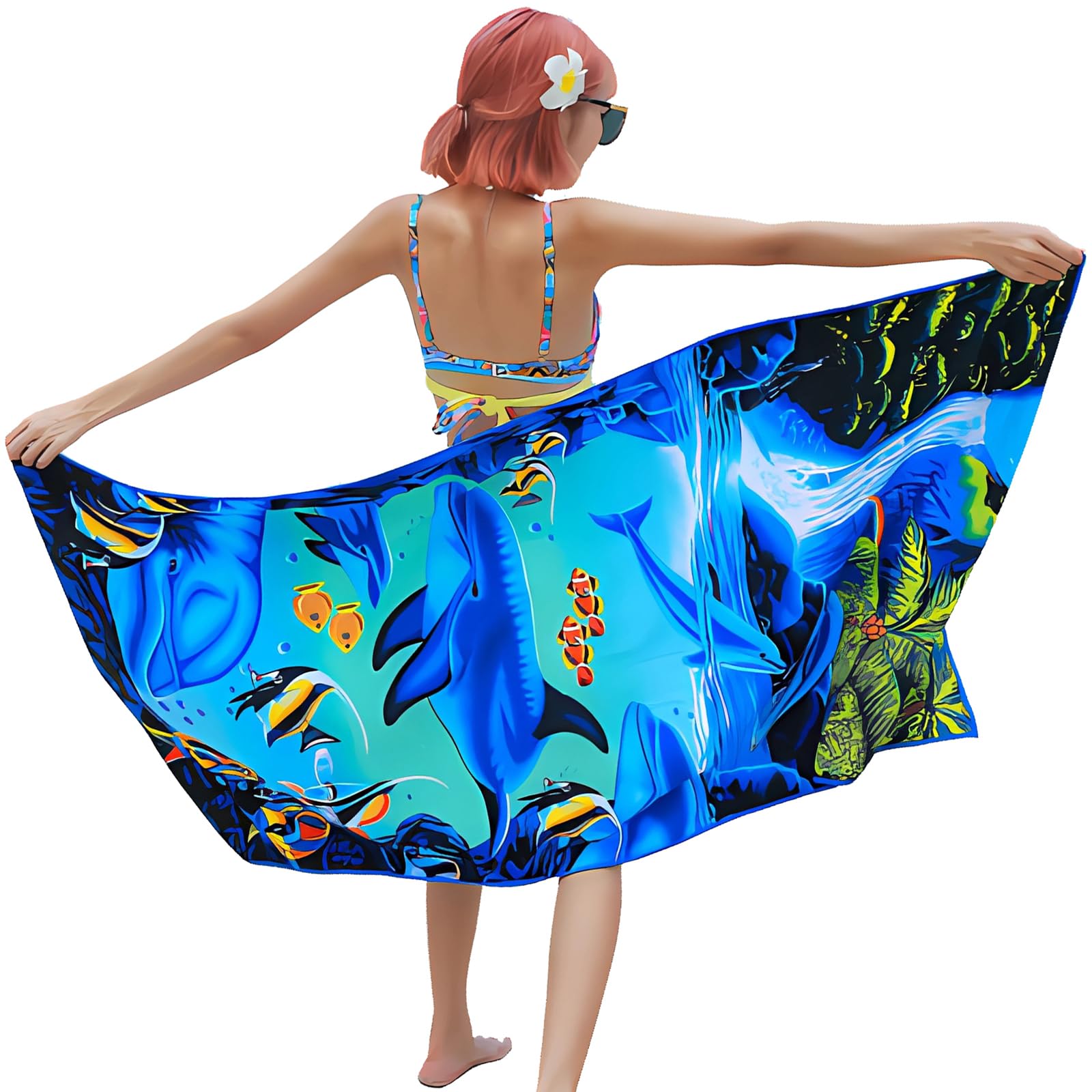 DOKKIABeach Towel Microfiber Lightweight Thin Bath Towels Blanket for Travel Pool Swimming Camping Yoga Gym Sports Kids Women Men Ocean Sea World 27.5"×59" Inch