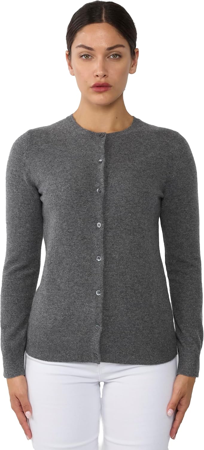 JENNIE LIU Women’s 100% Cashmere Button Front...