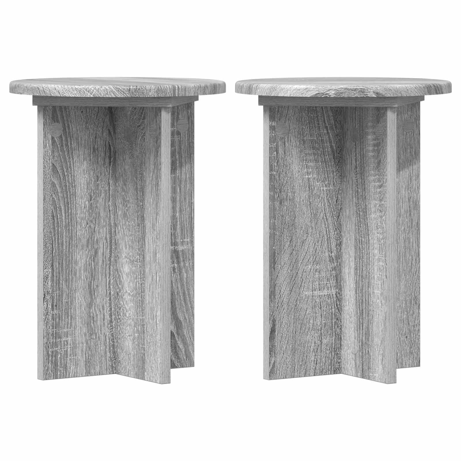Supporto per piante, 2 pezzi, grigio, in legno, diametro 29,5 x 40 cm | Per interni, design moderno, facile da montare, espositore stabile per vasi