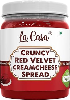 L.a Ca.sa Crunchy Red Velvet Cream Cheese Spread | Product Of India | All Natural | Ganache | 350Gm