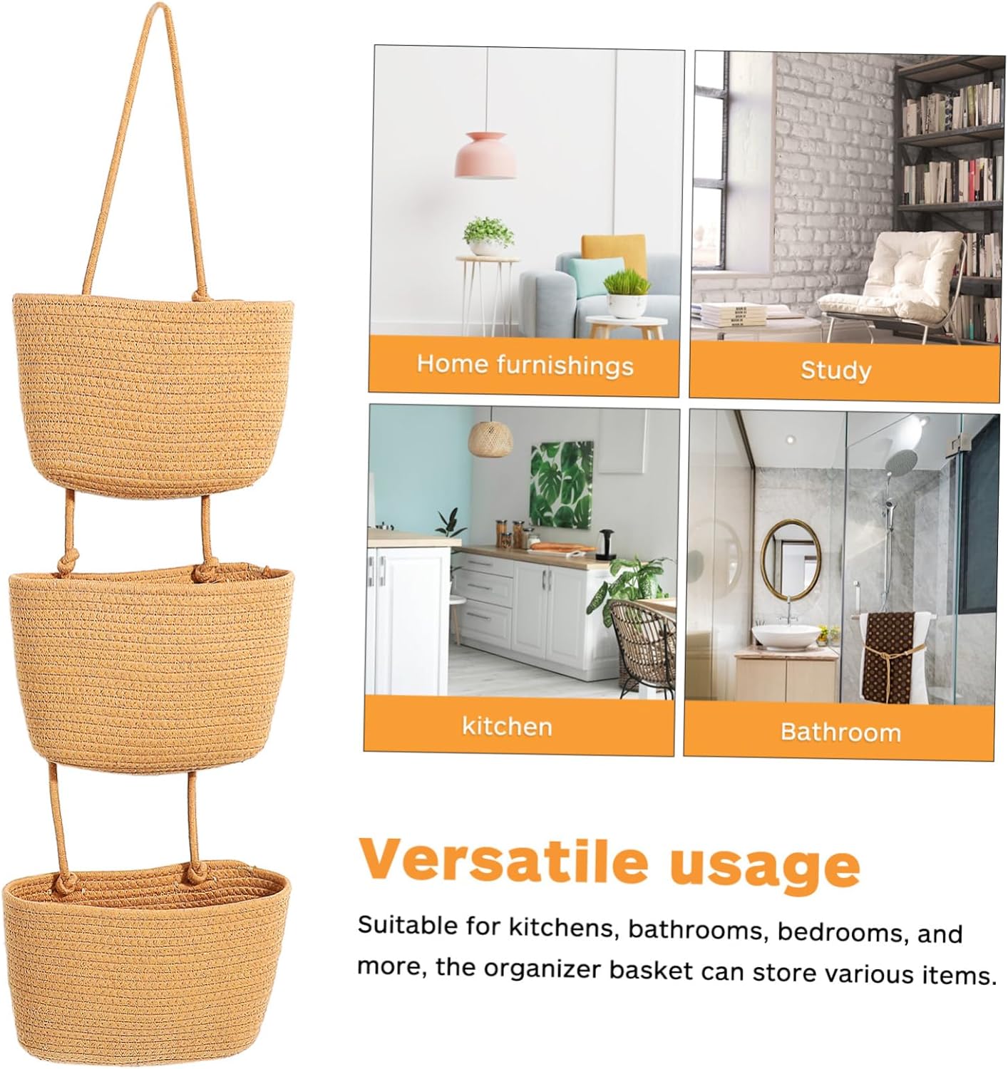 Storage Organizer Hanging Baskets for Wall Decorative Wall Decor for Kitchen Garden