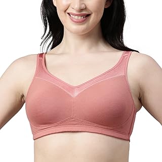 Enamor A112 Full Support Minimizer Cotton Bra For Women Non-Padded, Non-Wired &amp; Full Coverage With Seamless Cup(A112-Roset...