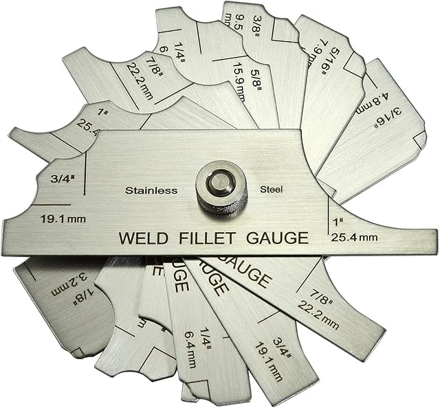 7piece Fillet Weld Set Gage Rl Gauge Welding Inspection Test Ulnar Metric & Inch