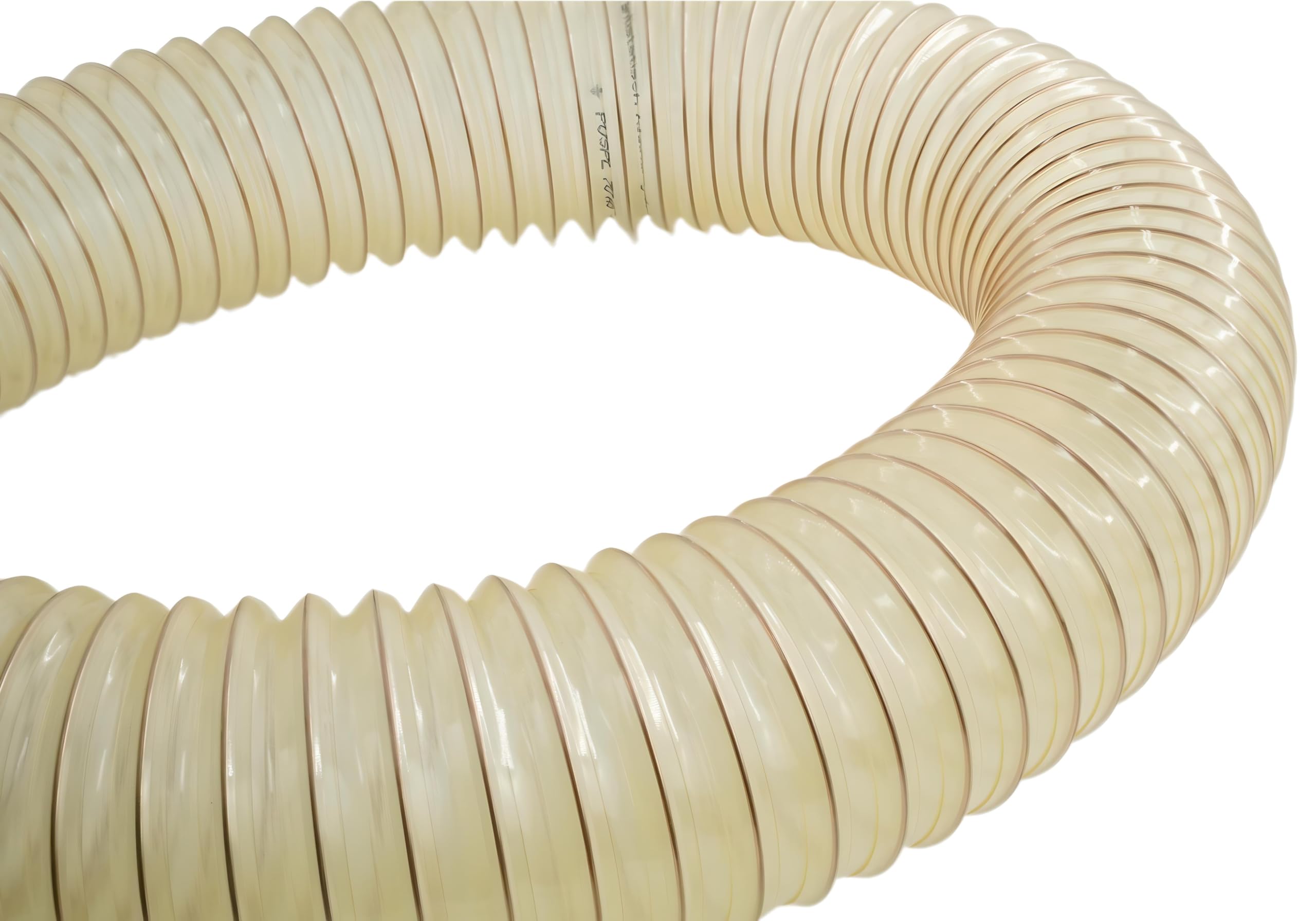 Fittingstore PU-Spiralschlauch 140 mm Meterware – transparenter, flexibler Saug- und Druckschlauch – Vakuumschlauch/Förderschlauch antistatisch – DIN 26057-1