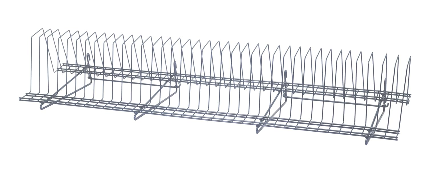 FSE 373-SG-TDR341410GY Store Grid Tray Drying Rack, 14"D x 34-1/2"L x 11-1/4"H, Gray epoxy Finish, 15 Year Warranty, NSF