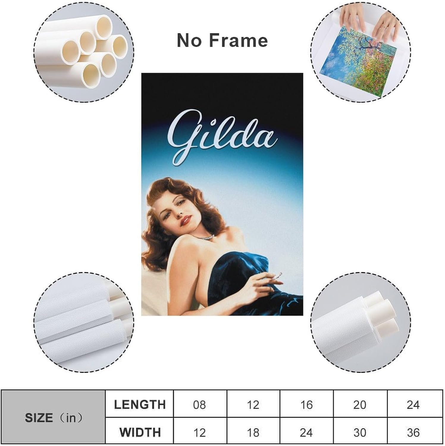 Wall Posters Gilda Movie Poster Canvas Art Poster And Wall Art Picture Print Modern Family Bedroom Decor Posters 12x18inch(30x45cm) image 2