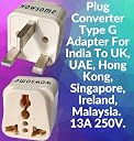 Wowsome 5 Pcs. UK Adapter – India to UK Plug Converter – Adapter Plug for UK, UAE, Hong-Kong, Singapore, Scotland, Ireland etc. – Type G – 13A Universal Travel Adaptor – Pack of 5 – White gallery image