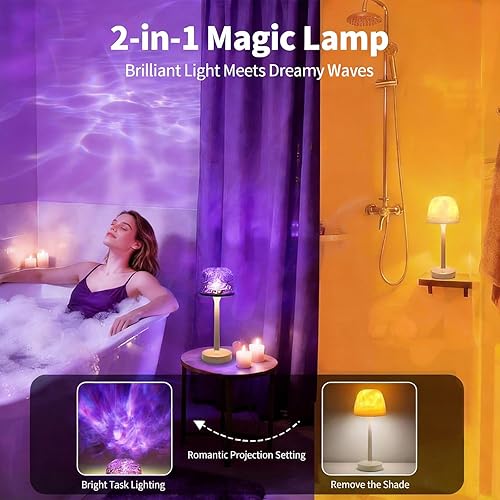 Miniatura 3 de Lámpara de ducha impermeable inalámbrica, lámpara de baño recargable con control remoto y control táctil, 16 colores cambiables de luz de proyector