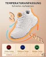 NBUABX Fűthető Cipő Férfiaknak és Nőknek - 3 Hőfokozatú Elektromos Lábmelegítő 4000 mAh Akkumulátorral - Tölthető Téli Edzőcipő Vadászathoz, 2