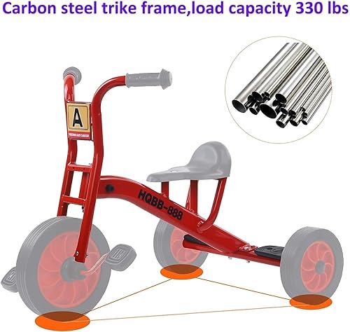 Miniatura 5 de Triciclo para niños pequeños de 3 a 6 años, bicicleta preescolar preescolar, patio de recreo para niños, triciclo en tándem para niños, equipo de
