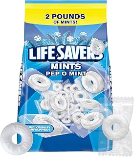 Pep O Mint Mints Bulk Individually Wrapped, 2lb Pack of LifeSavrs Hard Candy, Candy in Bulk Perfect for Holidays, Weddings and Corporate Even