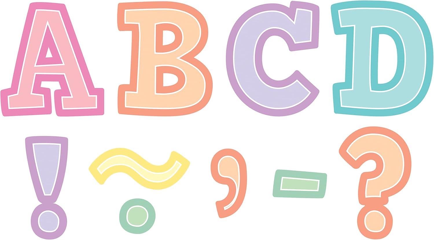 Teacher Created Resources Pastel Pop Bold Block 3" Magnetic Letters