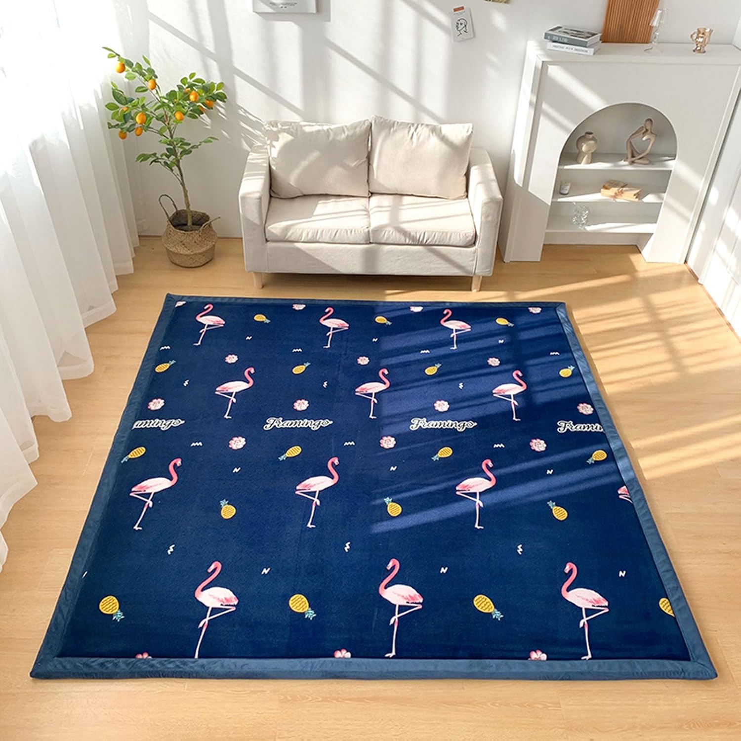 Coral Velvet Rug，Non-Slip Floor Carpet，Yoga Mat Exercise Pads，Non-Slip Living Room Floor Carpet