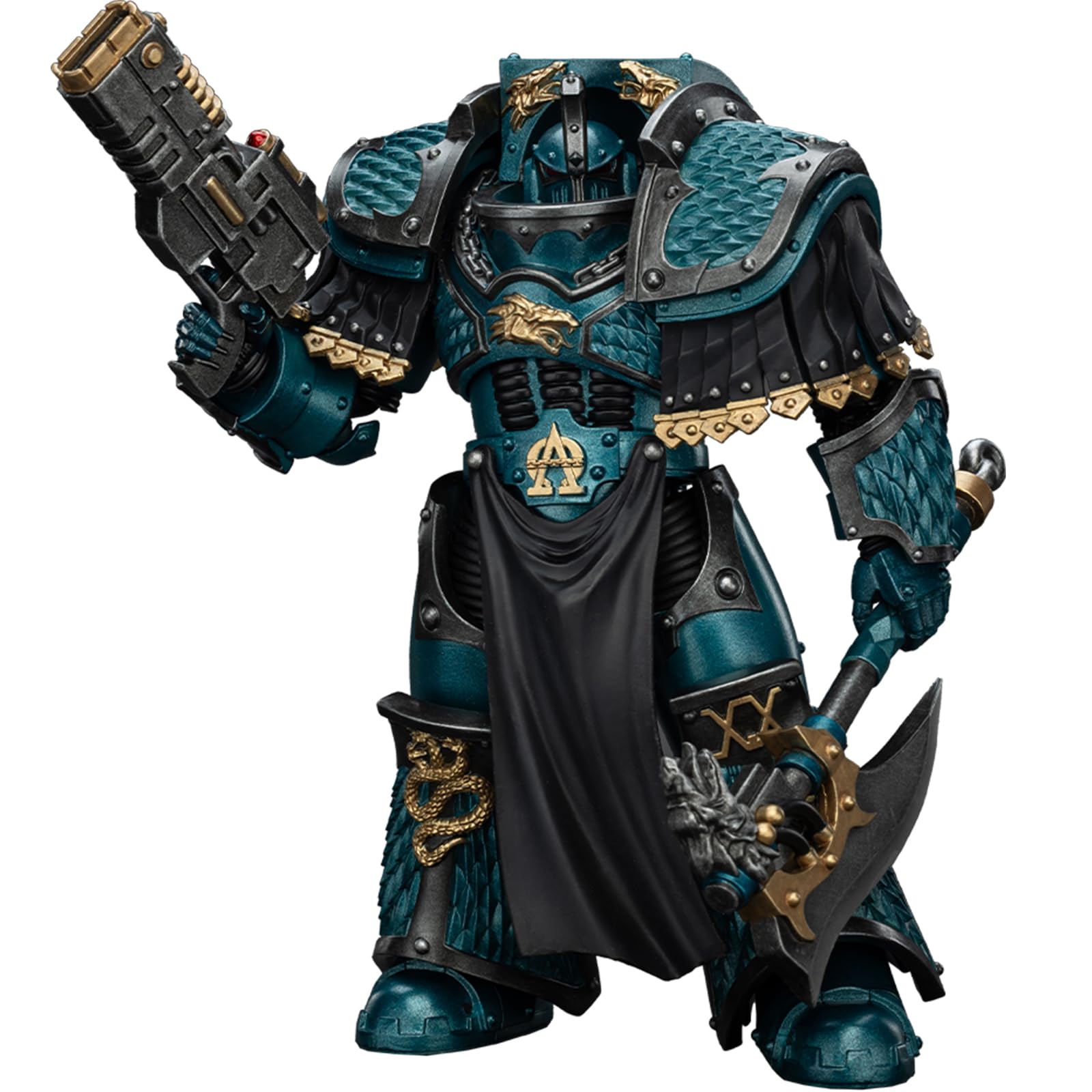 JOYTOY Warhammer 40k Alpha Legion Lernaean Terminator with Volkite Charger 1/18 Action Figure Collect And Display Model