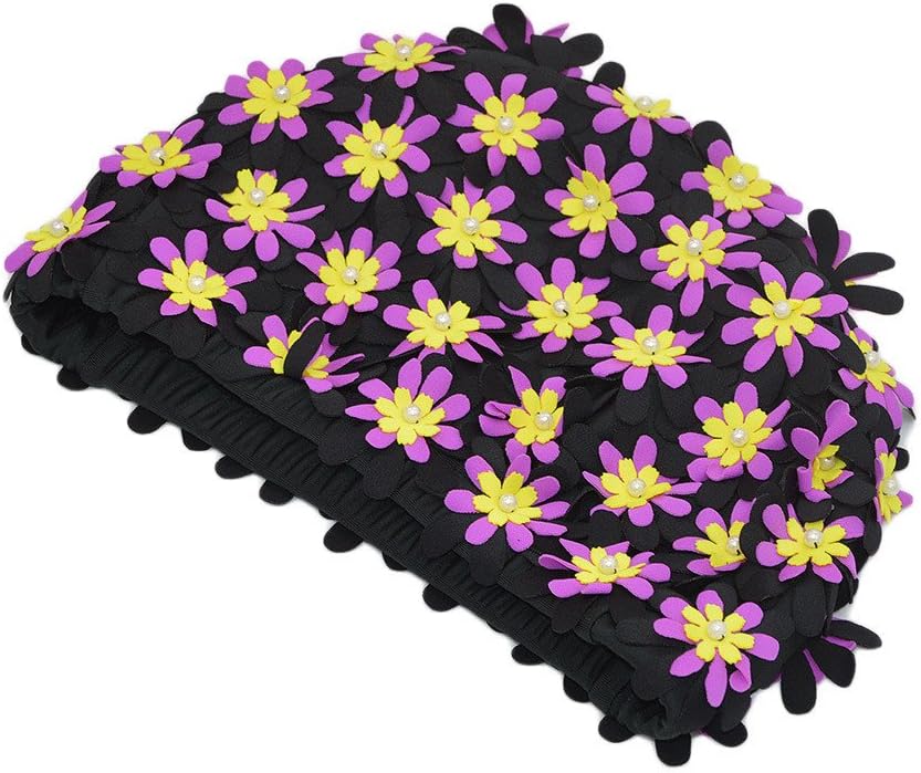 Swim Cap Floral Petal Retro Style Bathing Caps for Women image 2