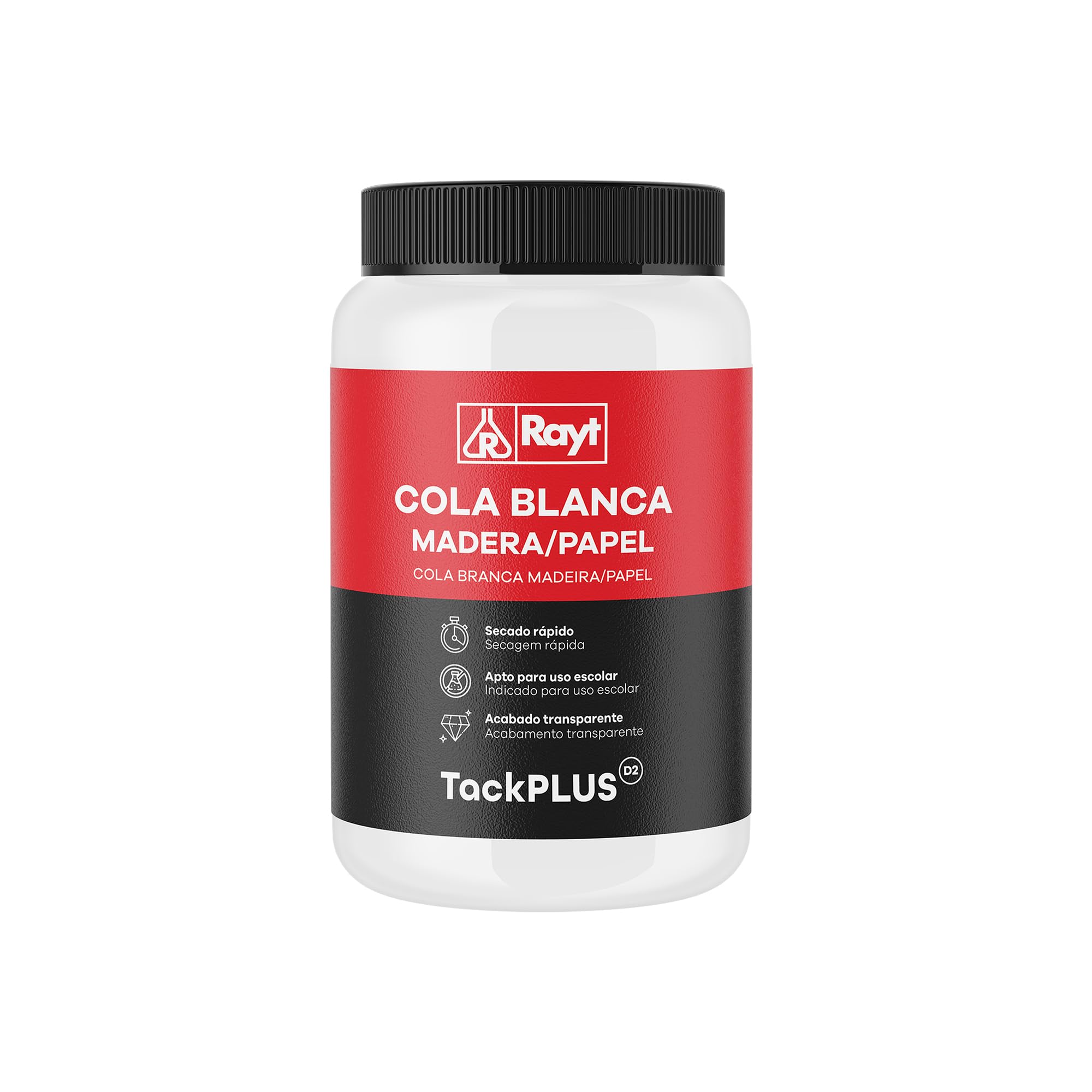 Rayt | Cola blanca extra rápida múltiples usos: madera, papel, cartón, cerámica y todo tipo de materiales porosos | 1kg | Ref. 296-​09