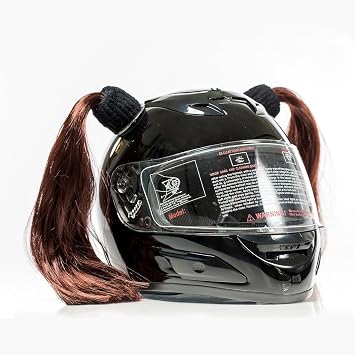 Stick On Motorcycle Helmet Pigtails 