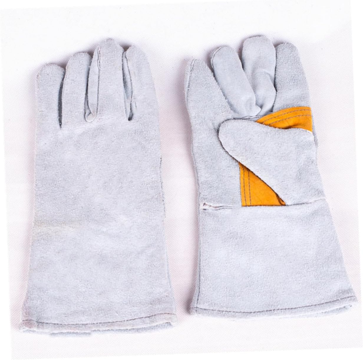 NUOBESTY Wear-resistant Welding Gloves Protective Safety Gloves Fire-resistant Material for Industrial and Home Use 1 Pair Dark Grey