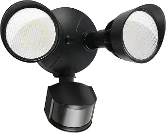 45W 5500LM PIR Motion Sensor Outdoor Lights, Dual Head LED Flood Light, 5000K Daylight, IP65 Waterproof, Hardwired Dusk to Dawn Security Light for Outside Garage Yard