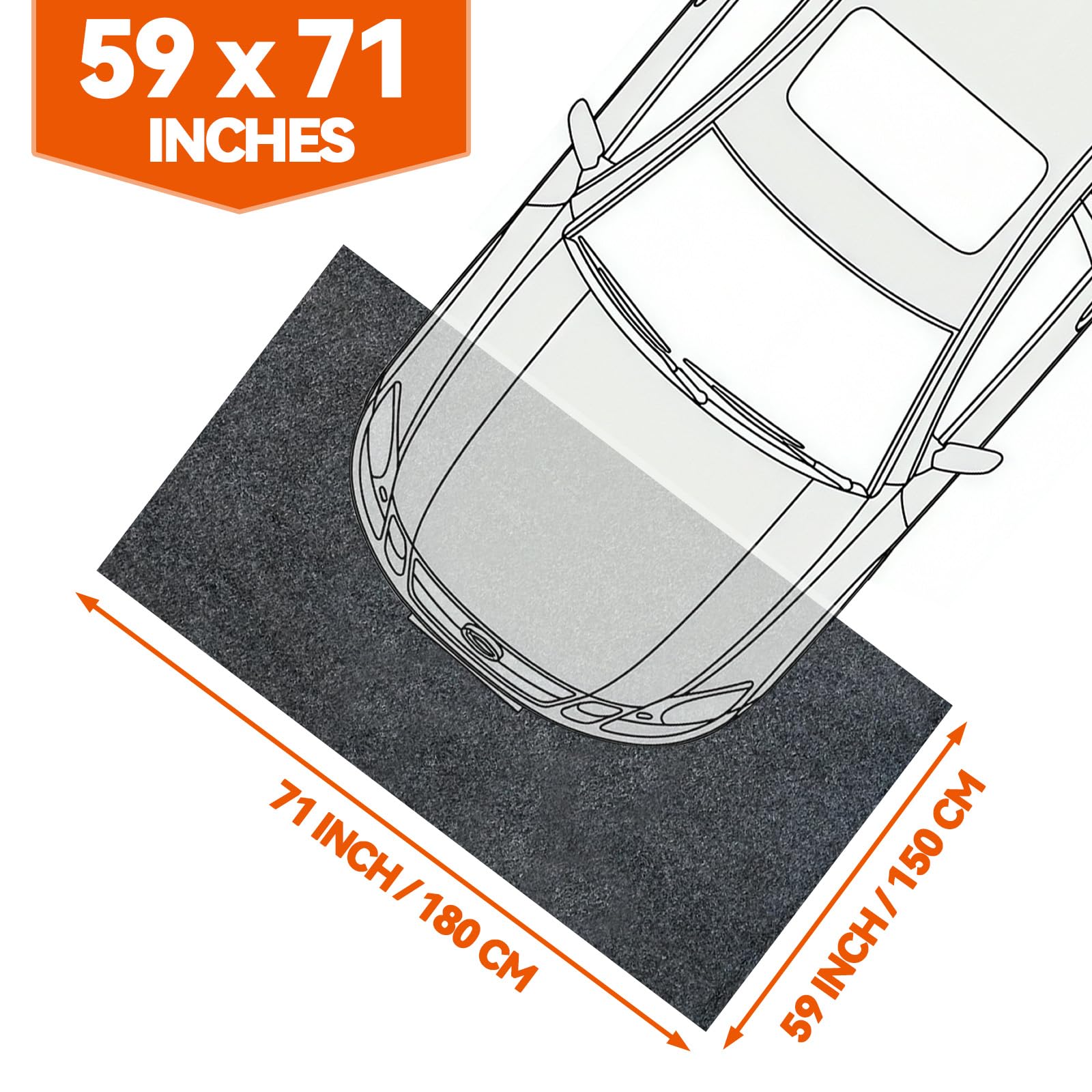 Tapis de Sol de Garage Absorbant d'Huile 150x180cm | Épaisseur 6mm Étanche et Antidérapant | Tapis de Protection pour sous Voiture, Moto, Atelier et Salle de Sport (Black, 150x180cm)