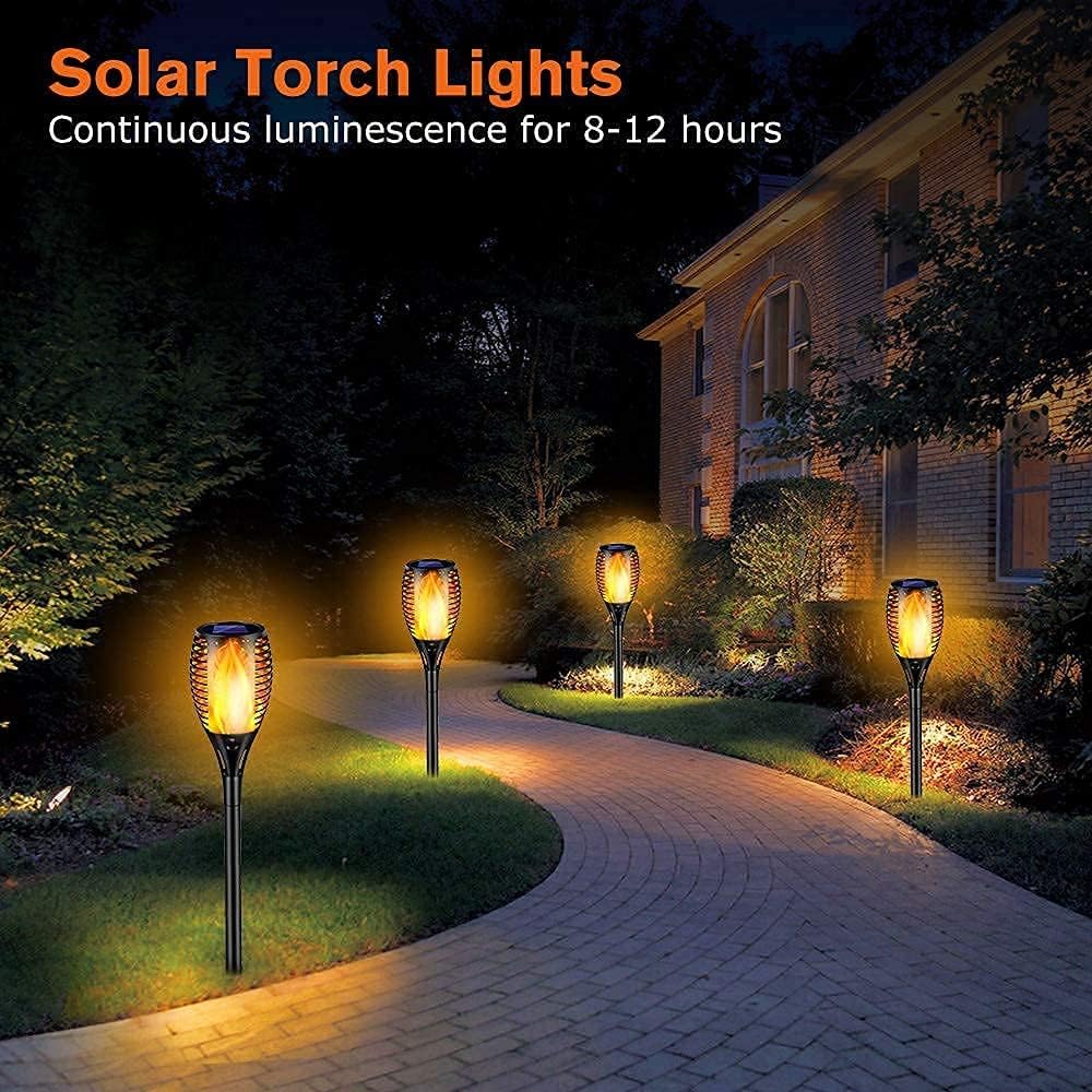 Hottest Sale Arrinew Upgraded Outdoor Solar Torch Lights, 33 LED Solar Light Torches with Dancing Flickering Flame, Waterproof Landscape Decoration Lights for Garden Pathway Yard Patio Driveway (4 Pack)