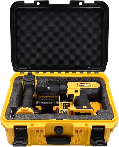 Estuche de almacenamiento para taladro Dewalt y destornillador de impacto, funda rígida con inserto de espuma personalizado, compatible con taladro