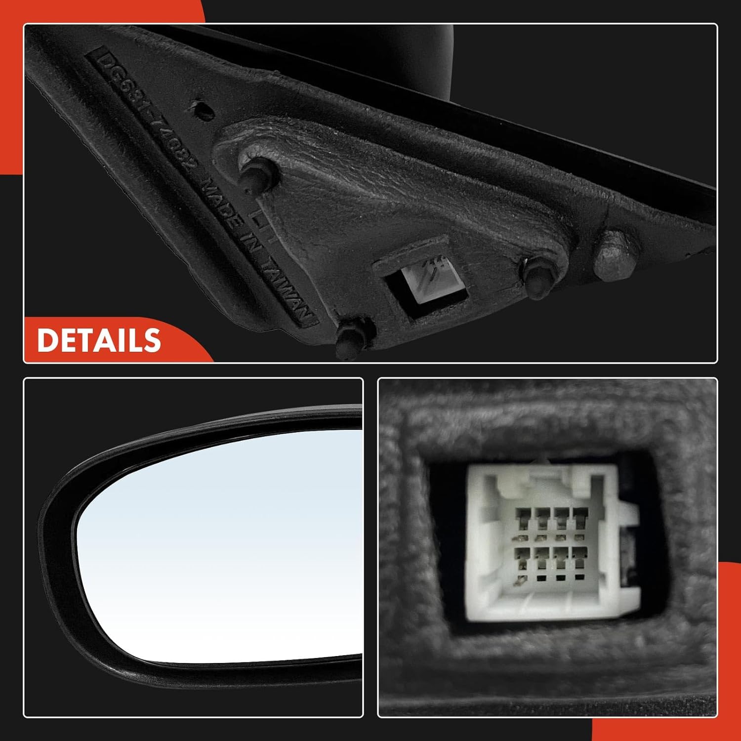 A-Premium Driver Side Power Door Mirror - Compatible with Dodge Charger 2006-2010, Magnum 2005-2008 & Chrysler 300 2007-2010 - Heated Non-Folding Black Textured Outside Rear View Mirror