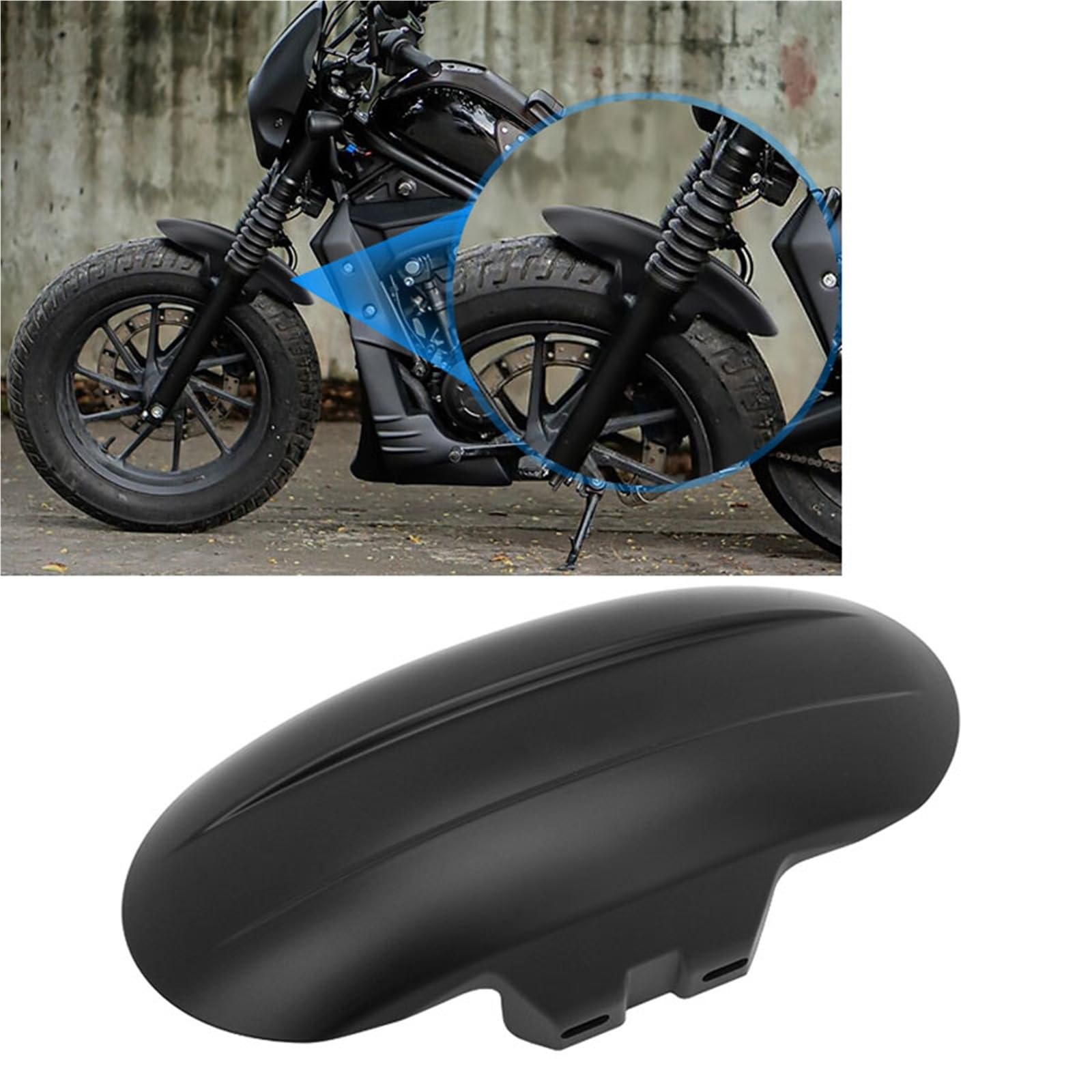 Parafango Anteriore Moto ABS Nero Per Rebel 300 500 2017 2018 2019 2020 2021 2022 2023