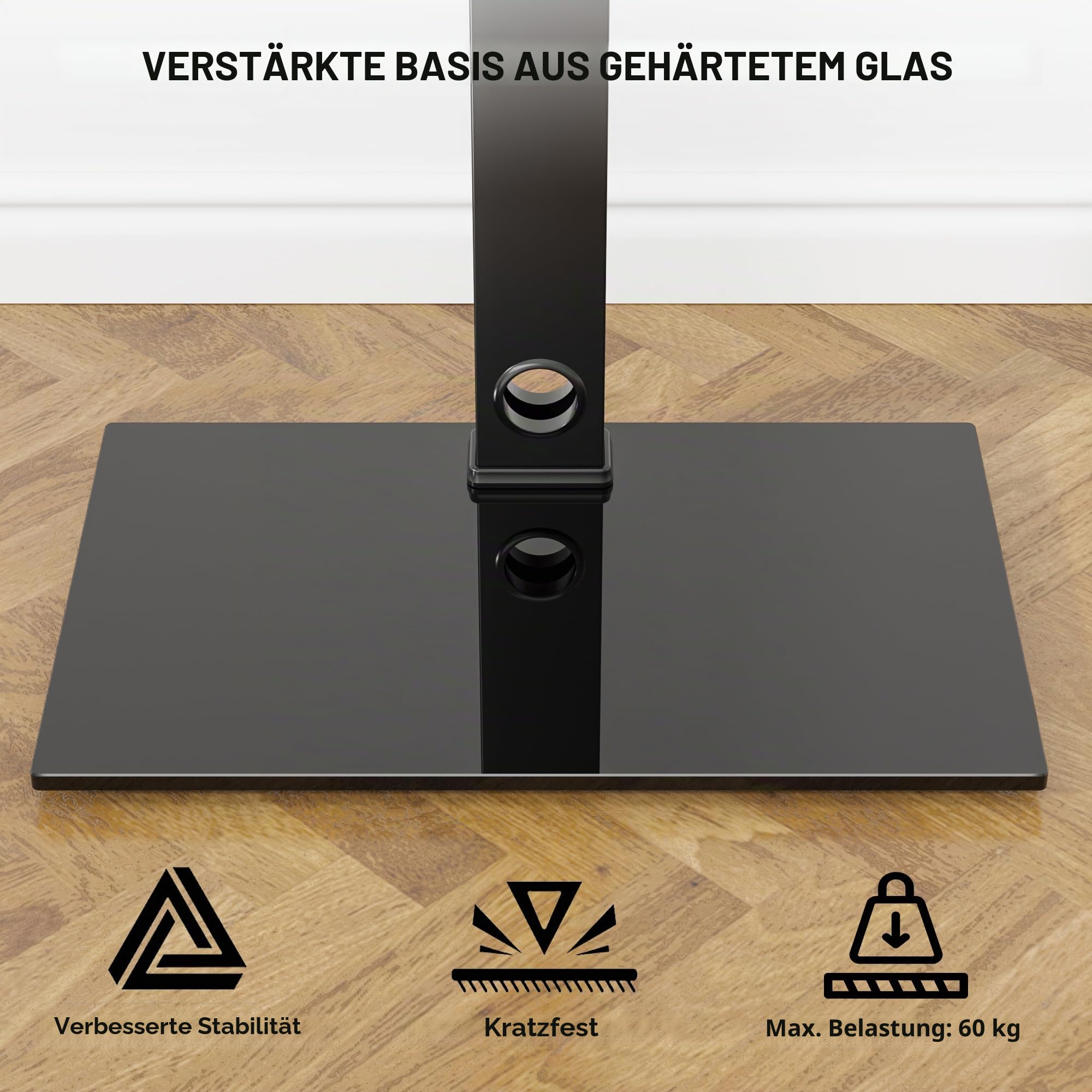BONTEC TV Ständer Standfuß Fernsehstand für 30-70 Zoll Flach &amp; Curved Fernseher bis zu 40 kg,... Ansicht 7