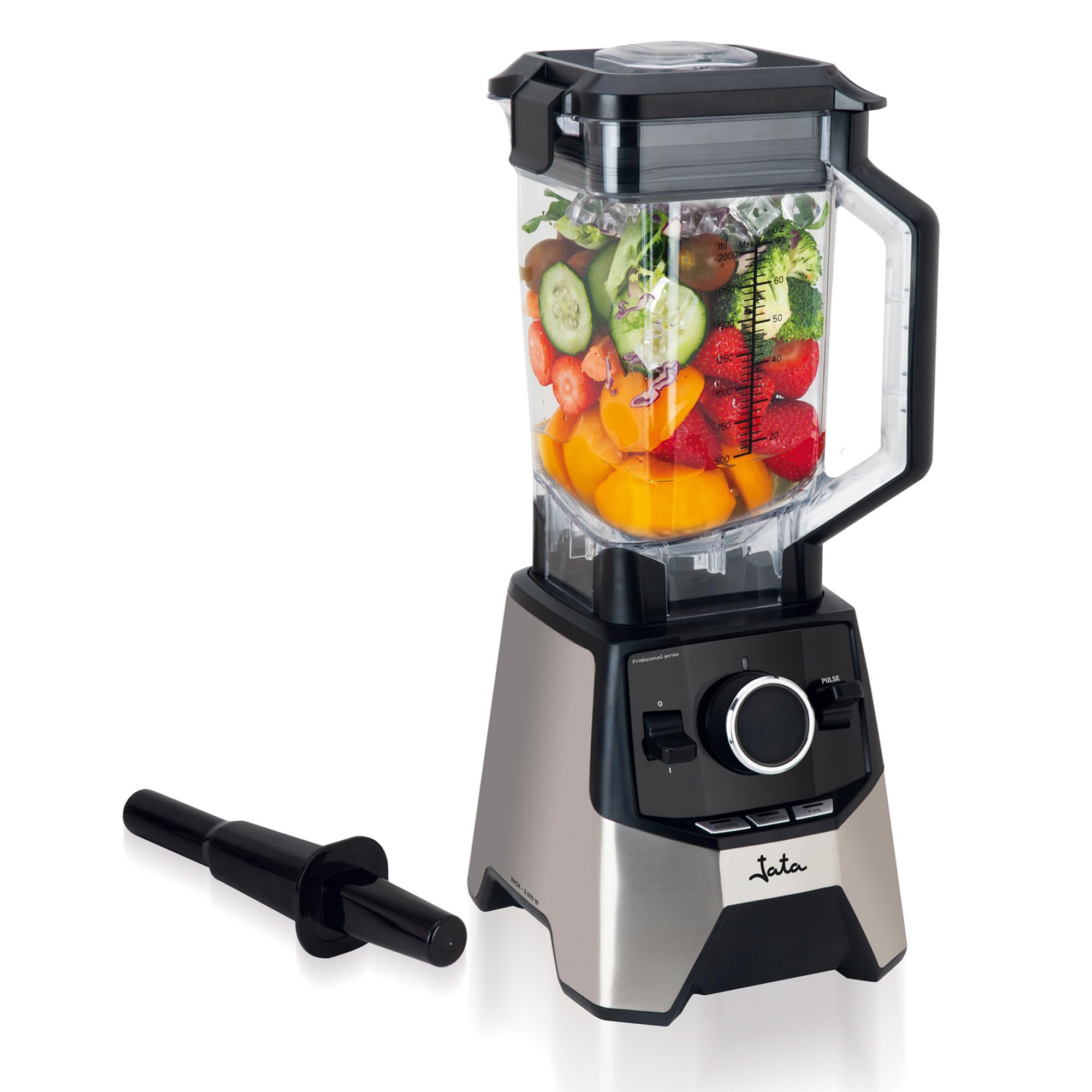 Jata BT1056 Tritan Glass Blender 2000 W, Capacity 2 L, 4 Stainless Steel Blades, Electronic Control, Stainless Steel Body, Ice Chopper