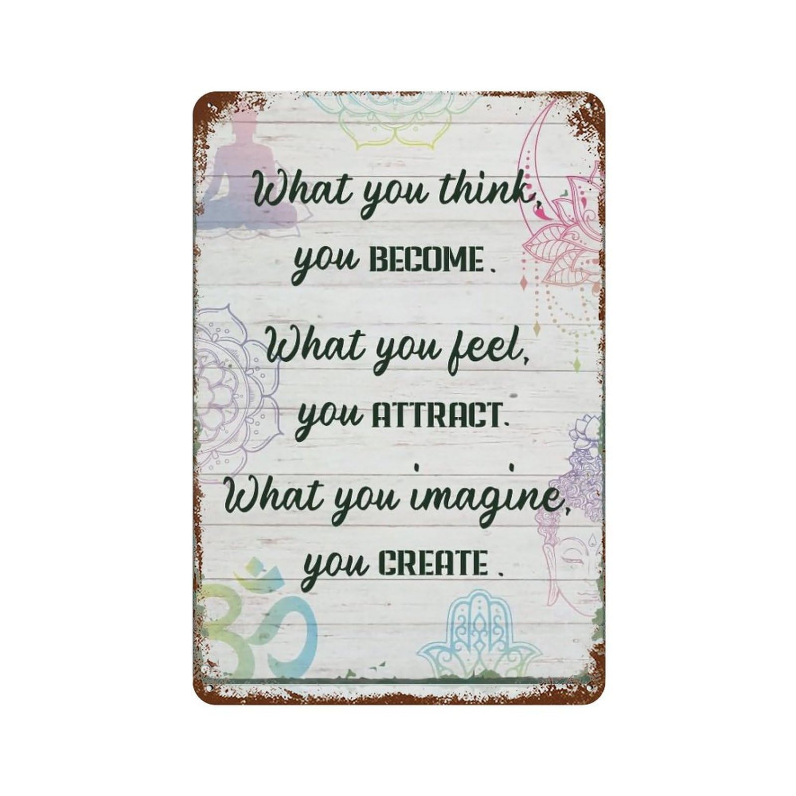 Yhgertku Style Yoga Zen Quotes Wall Art Retro Iron Vintage Metal Tin Sign Poster Modern Decor For Living Rooms Gift 30X20cm