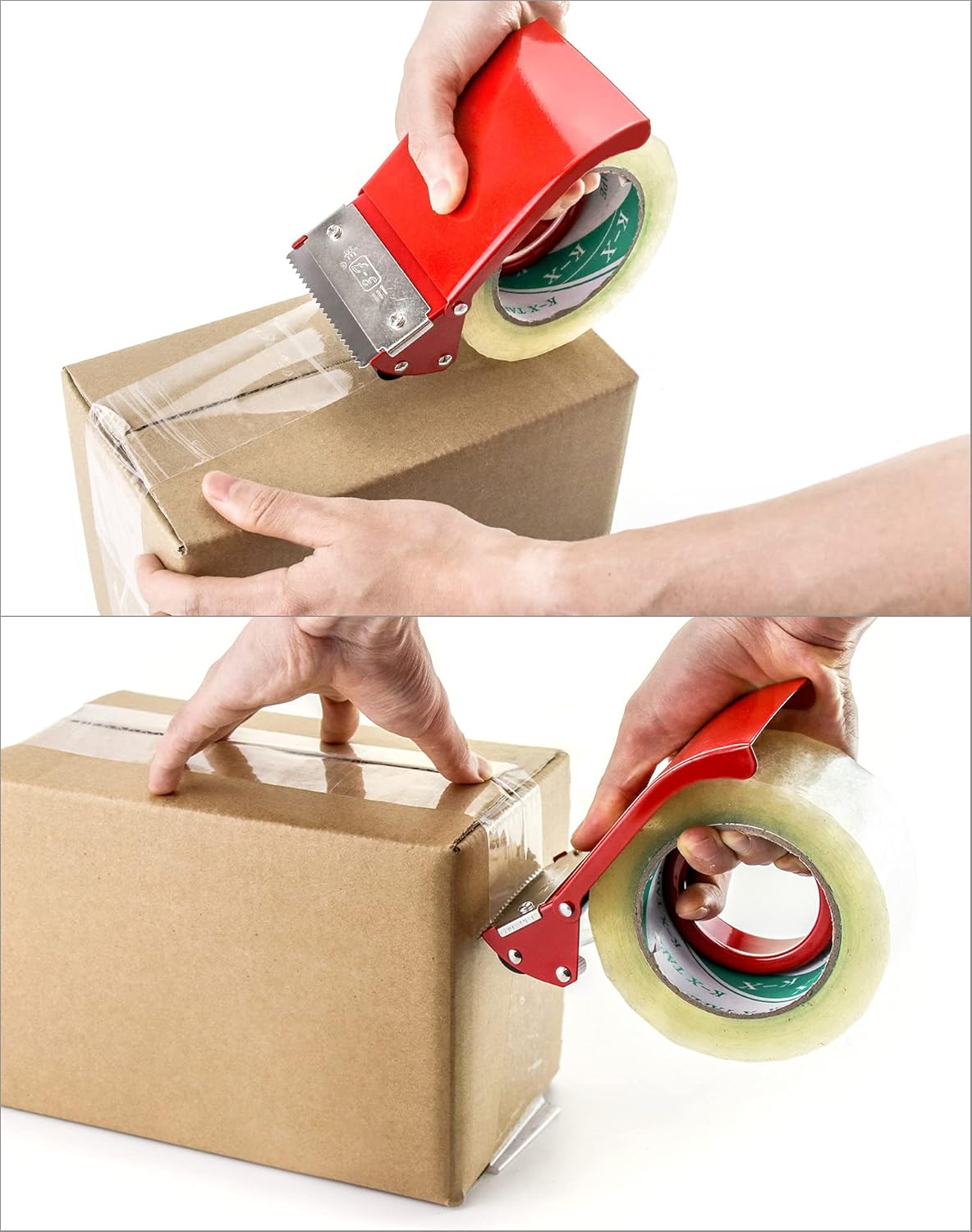 QWORK Packing Tape Dispenser, 2 Pack 2" Tape Gun Width-Adjustable with a 2" Roll of Tape for Carton, Packaging and Box Sealing : Office Products