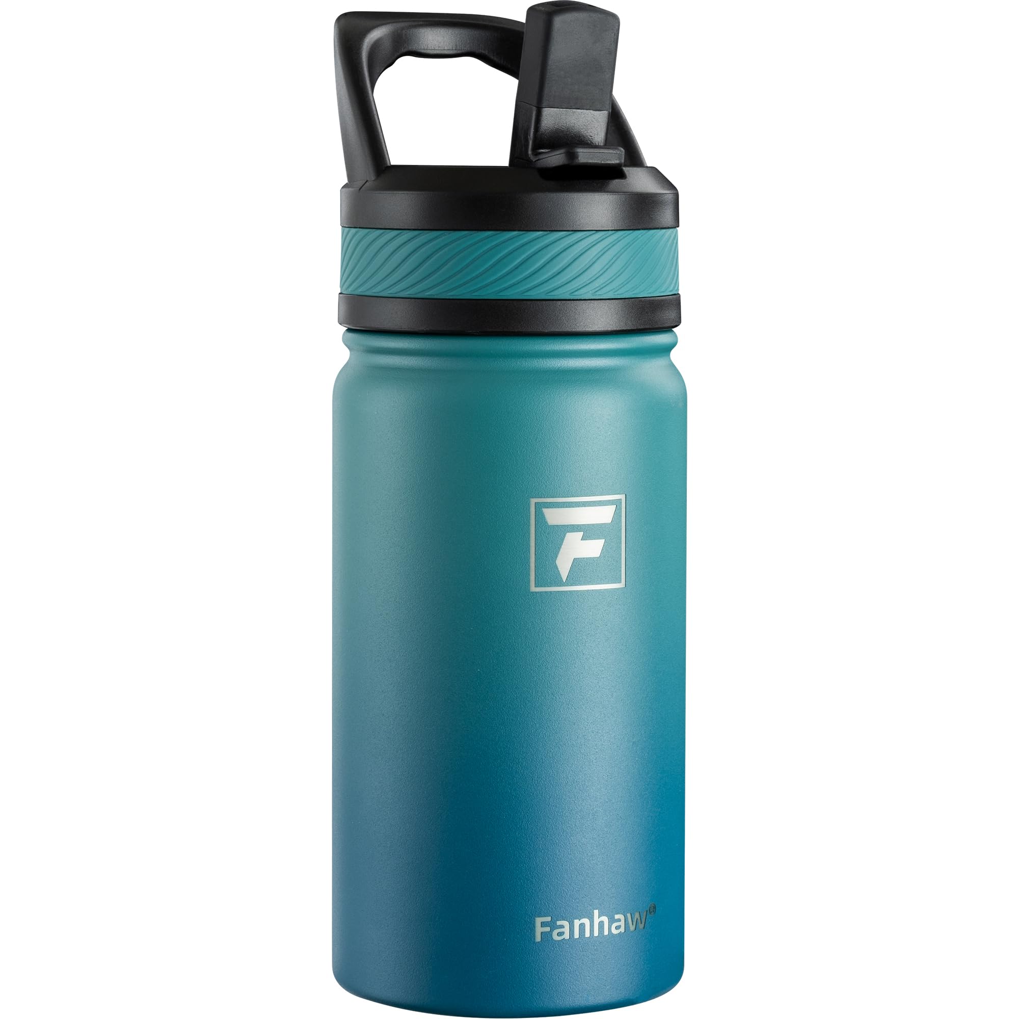 Fanhaw 14 Oz Kids Insulated Water Bottle with Straw Lid – Stainless Steel Double Wall Vacuum, Leak-Proof, BPA-Free Water Bottles for School Boys &