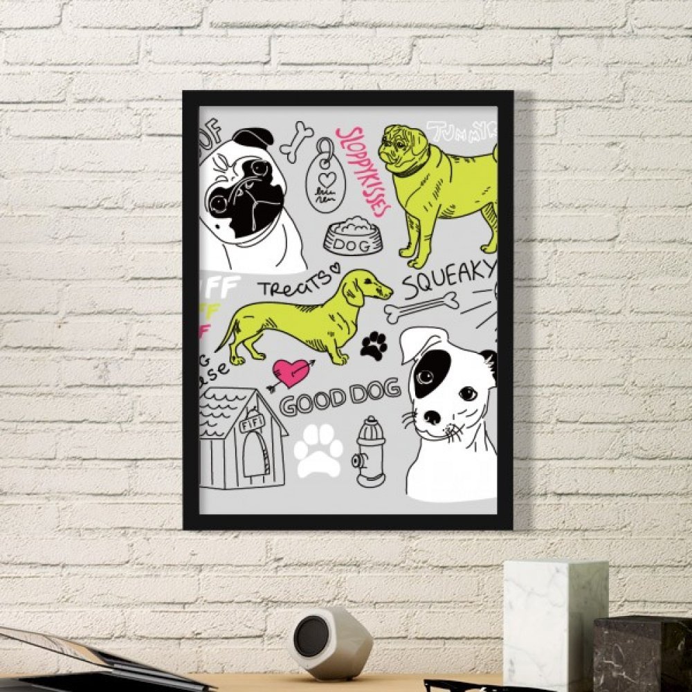 Cadre photo rectangle en bois de style cartoon pour la décoration du salon