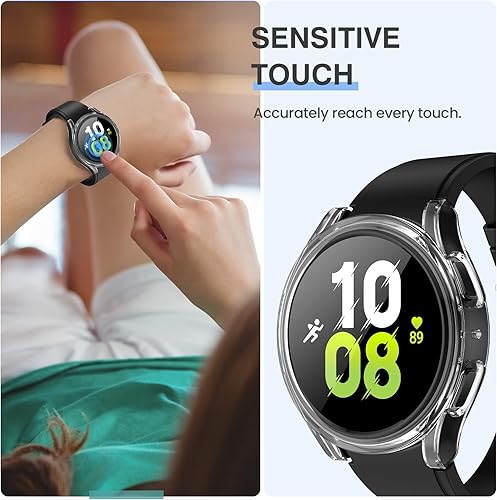 Miniatura 5 de Tensea Paquete de 2 fundas protectoras de pantalla para Samsung Galaxy Watch 5 20224 2021, accesorios de 1.732 in, cubierta protectora para la cara