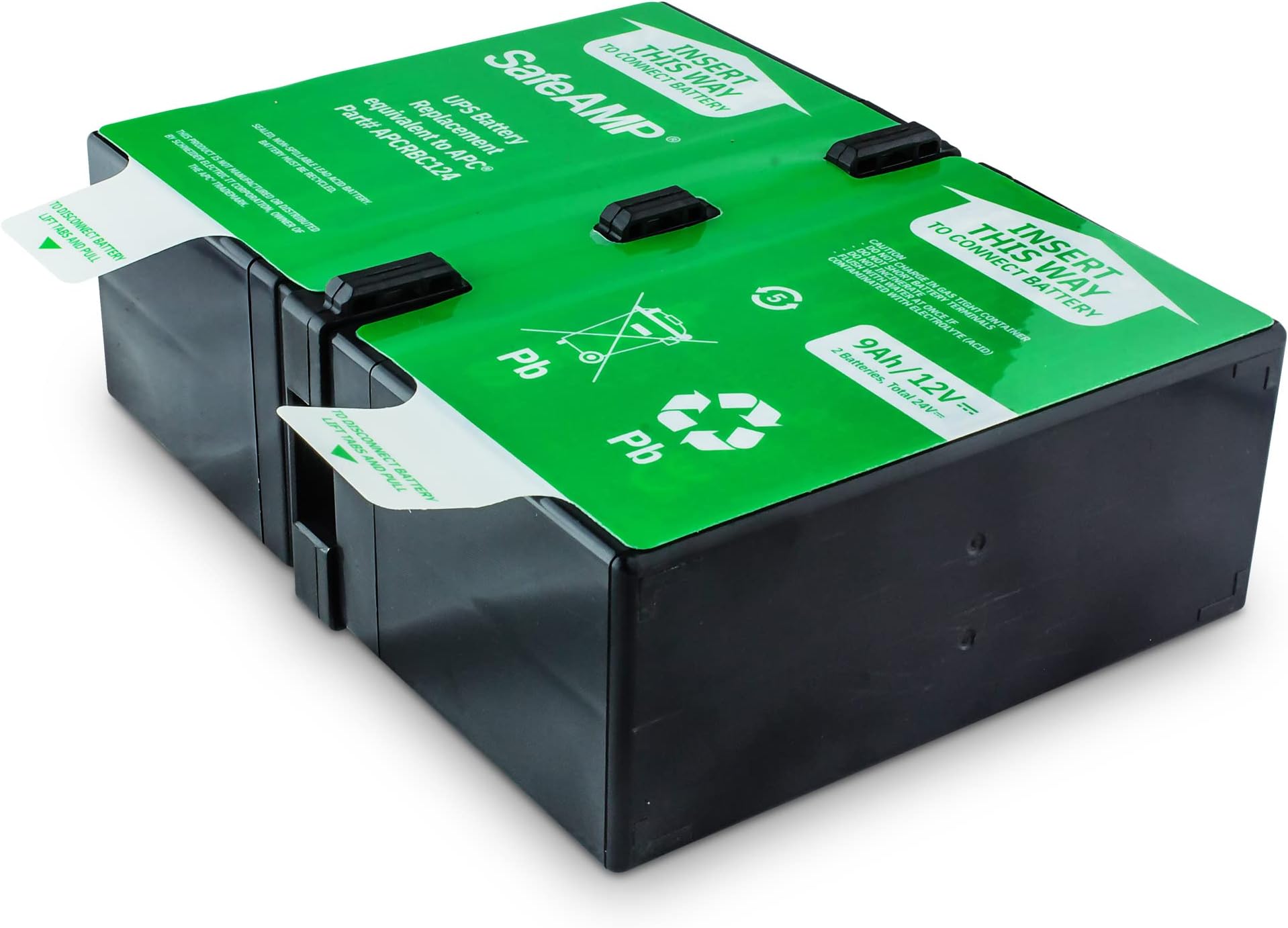 SafeAMP UPS 9Ah, 24VDC VRLA Battery Replacement APCRBC124 Compatible with APC UPS Models BR1000G, BX1350M, BN1350G, BX1000G, BX1300G.