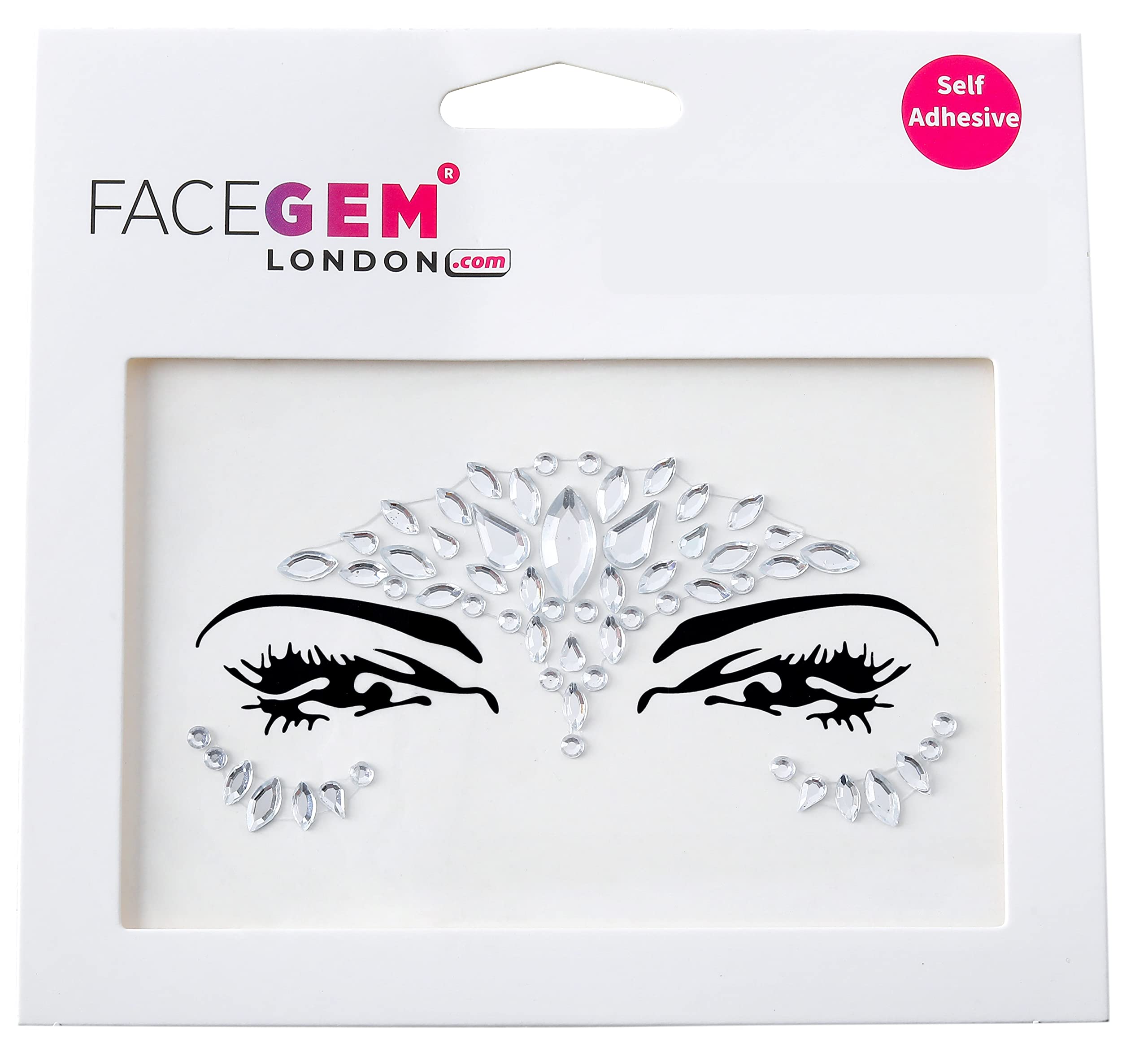 FACEGEM LONDON 32 Pezzi Di Gemme Per Il Viso (Disegni Casuali) Autoadesive Con Glitter Gioielli Tatuaggi, Adesivo Per Festival, Gemme, Rave, Festa, Corpo, Trucco C2Zakmix-A