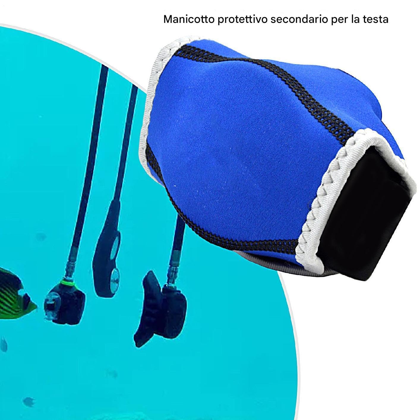 Generico Copertura protettiva per erogatore subacqueo - Copertura in neoprene e nylon da 3 mm | Protezione antipolvere per erogatore secondario, subacquei per avventure subacquee, nero blu giallo