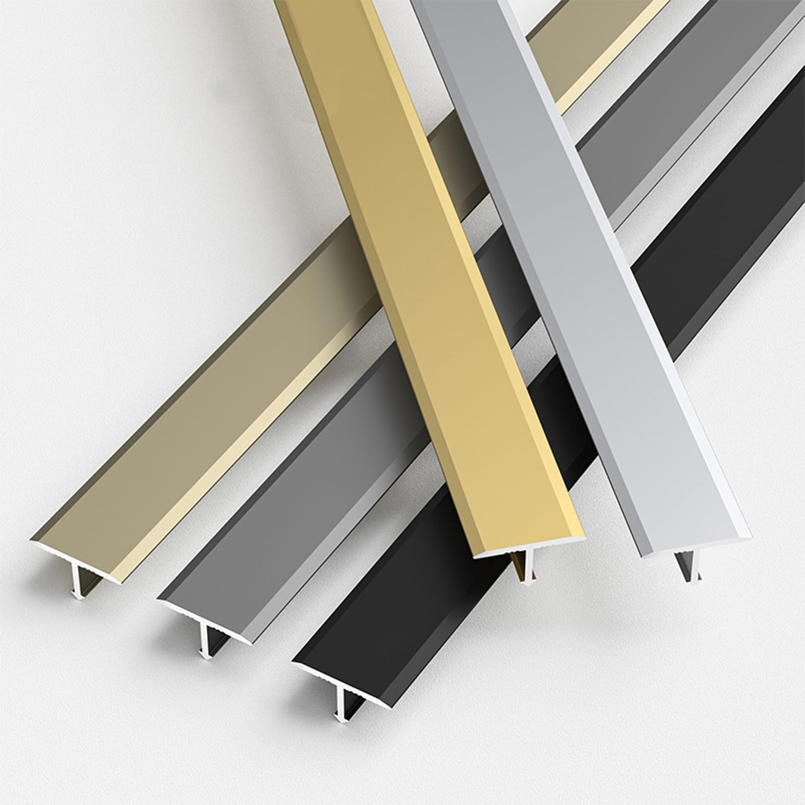 Tapajuntas Suelo Moldura En T Perfil De Transición Tira De Transición De Piso, Longitud 90cm Ancho 15 22 25mm, Listón De Transición Al Suelo 3 Piezas, Conector De Perfil De Aluminio(Champagne,3Pcs (90