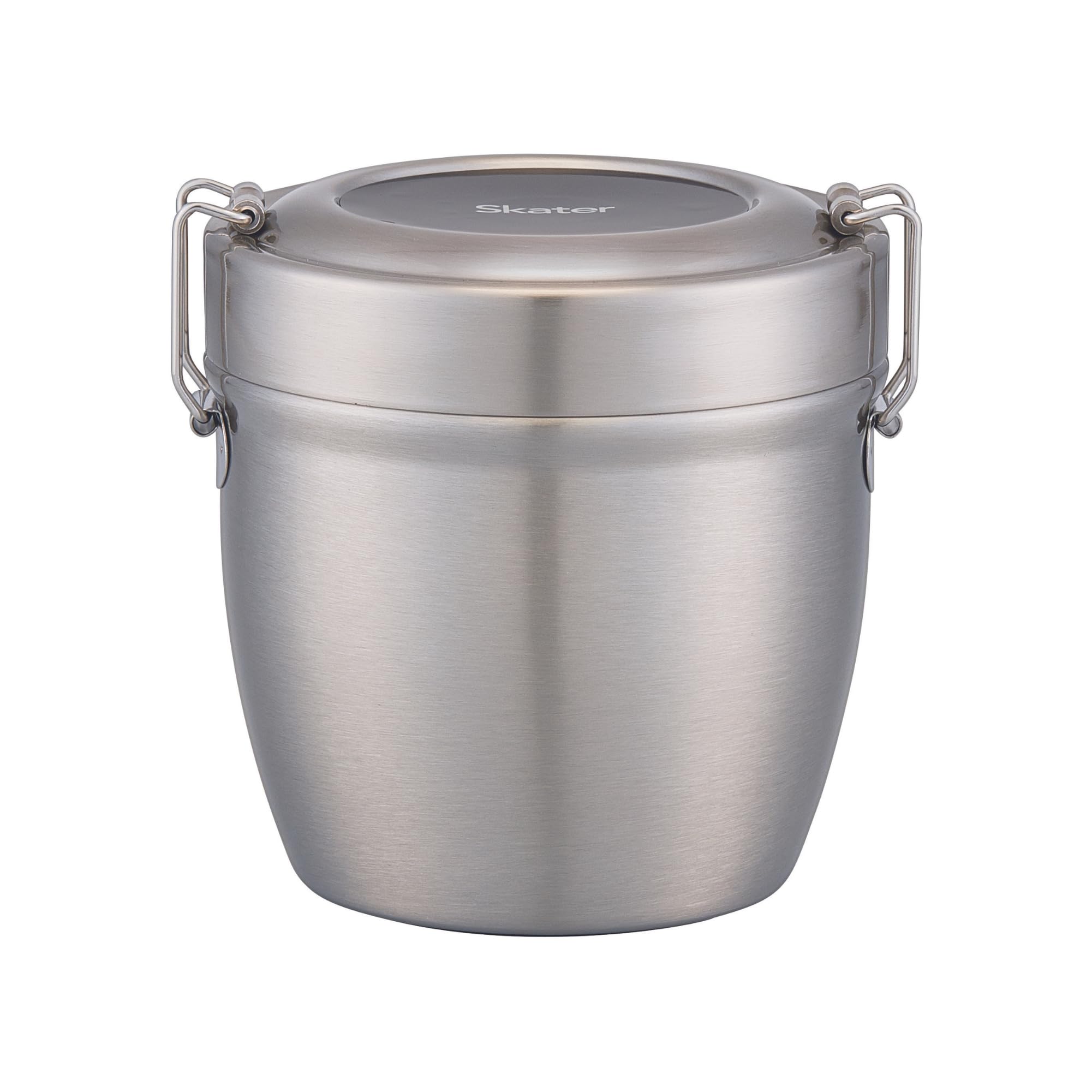Skater Stainless Steel Insulated Bento Box - Japanese Lunch Pot - 550ml (18.6fl oz) - Large Capacity - Vacuum Double-Walled - Silver
