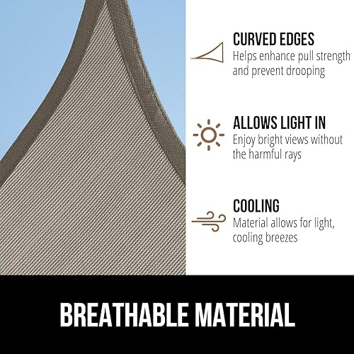 Miniatura 5 de Gorilla Grip Toldo resistente a los rayos UV, a la decoloración y al óxido, bloquea la luz solar, fácil de instalar, vela transpirable, protección