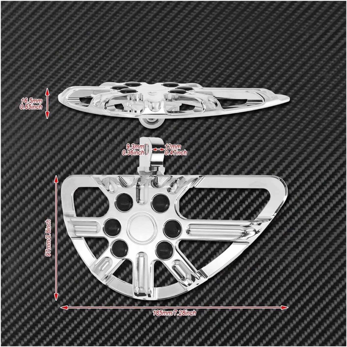 Motorcycle Floorboard Front Rear Footrest Driver Footpeg Passenger Pedal Fit For Harley Touring Electra Glide Fit For Softail FL(Front Rear Footpeg B)