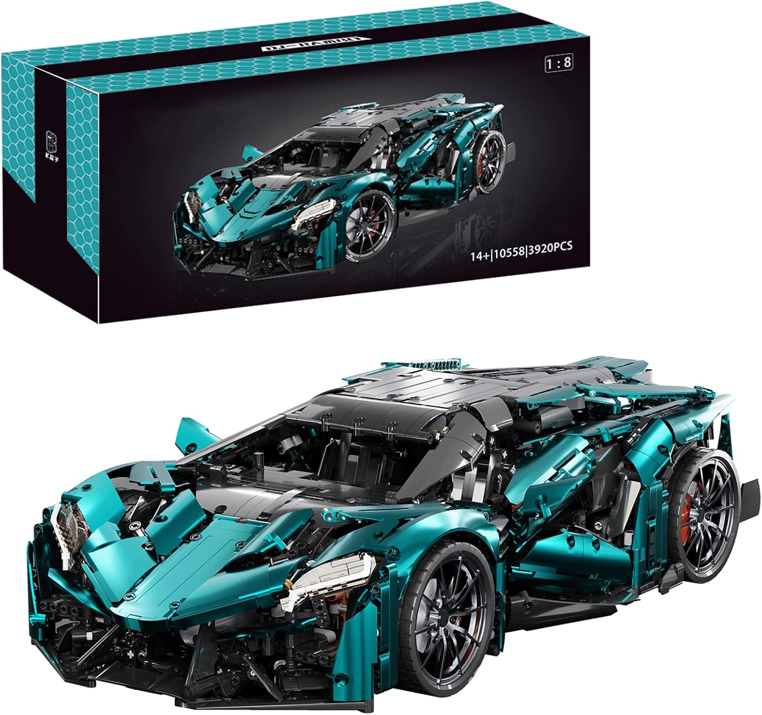 Tecnic-Drakuma Sports Car Building Set, 1:8 Scale Advanced Collectible Hypercar Model for Adults, Age 14+, Detailed Supercar to Display or Room Decor, Great Gift for Fans, (3920PCS, A-10558)