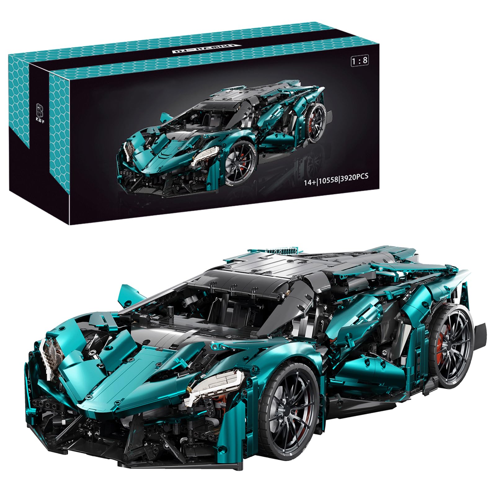 Tecnic-Drakuma Sports Car Building Set for Adults, 1:8 Scale Model Car Kit