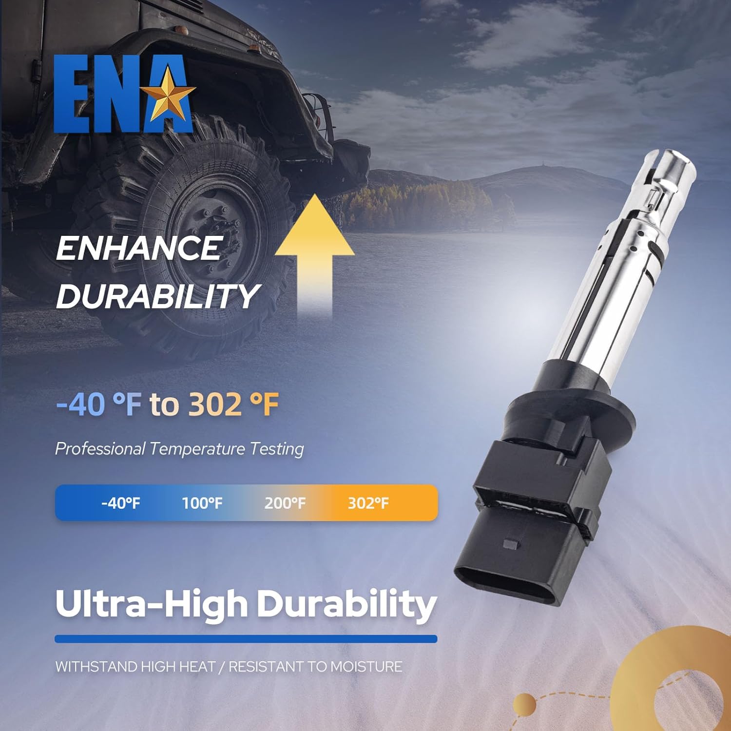 ENA Set of 6 Ignition Coils Pack 3.2L 3.6L V6 Compatible with Audi VW Volkswagen Porsche Q7 TT A3 Quattro Cayenne Passat EOS Golf Touareg Cayenne 2005 2006 2007 2008 Coils for C1466 UF531 022905715