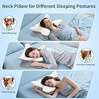 Vista 5 de Almohada cervical cervical para aliviar el dolor, almohada ergonómica para dormir de lado, almohadas de espuma viscoelástica para dormir, almohada