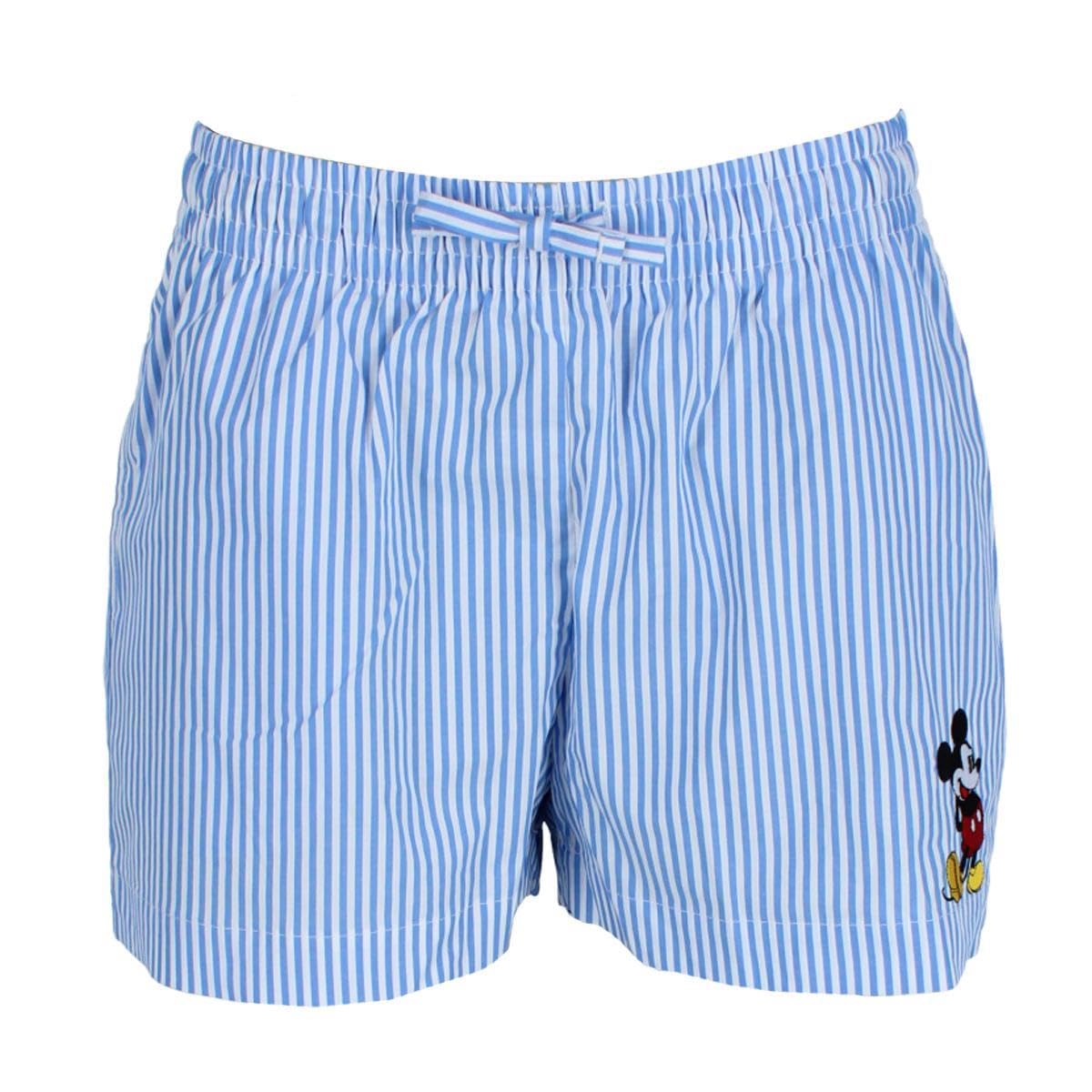 Jerry Leigh Women's Elevated Mickey Mouse Embroidered Striped Short, XLarge, Blue