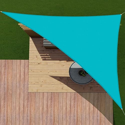 Patio Paradise Sun Shade Sail 8' x 9' x 12' Right Triangle Canopy Waterproof 260GSM UV Block Durable Awning Canopy Outdoor Garden Backyard Turquoise Customized